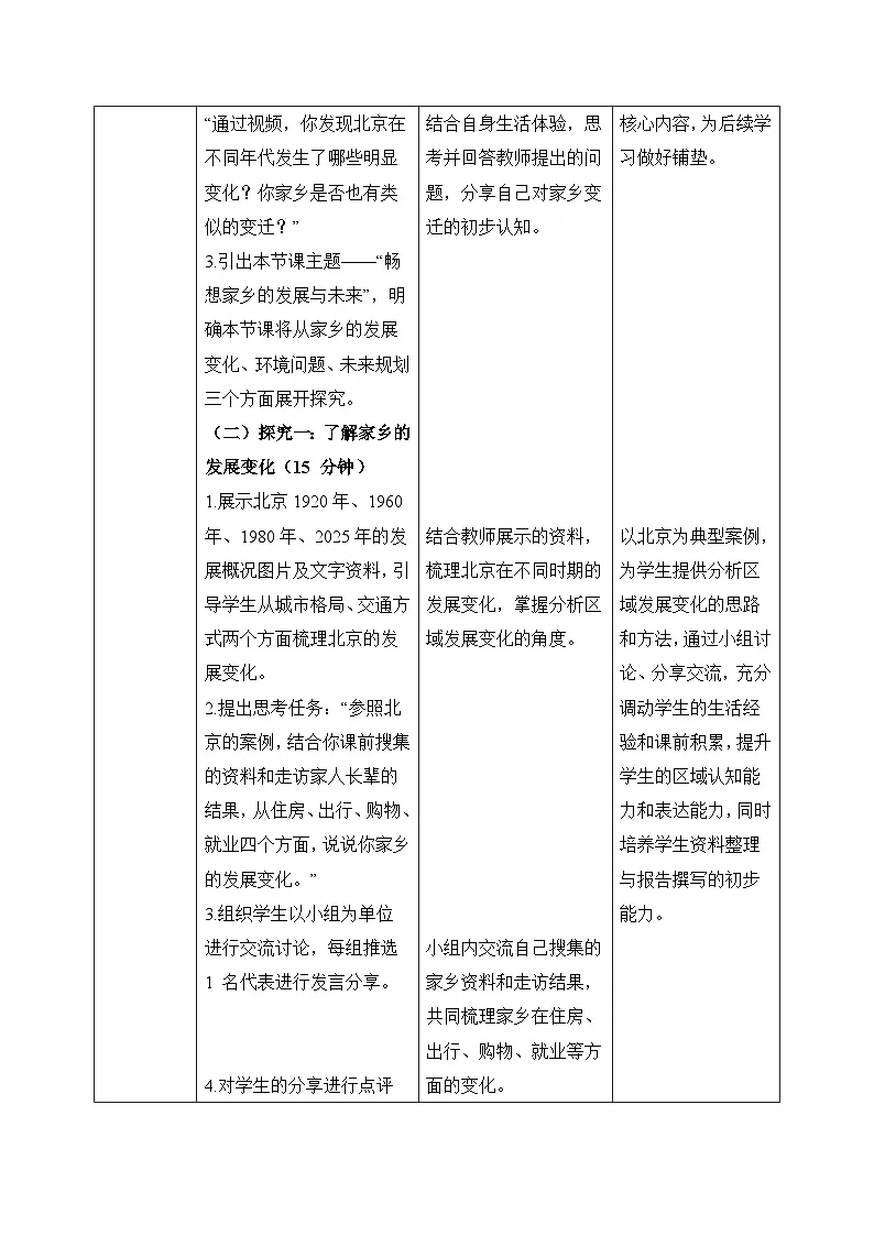 第八章【教学设计】探究与实践—畅想家乡的发展与未来—— 2026年新教材湘教版初二地理下册第2页