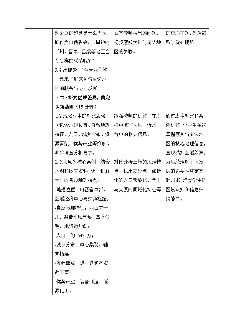 第七章【教学设计】探究与实践—了解家乡与周边地区的联系与协同发展—— 2026年新教材湘教版初二地理下册第2页
