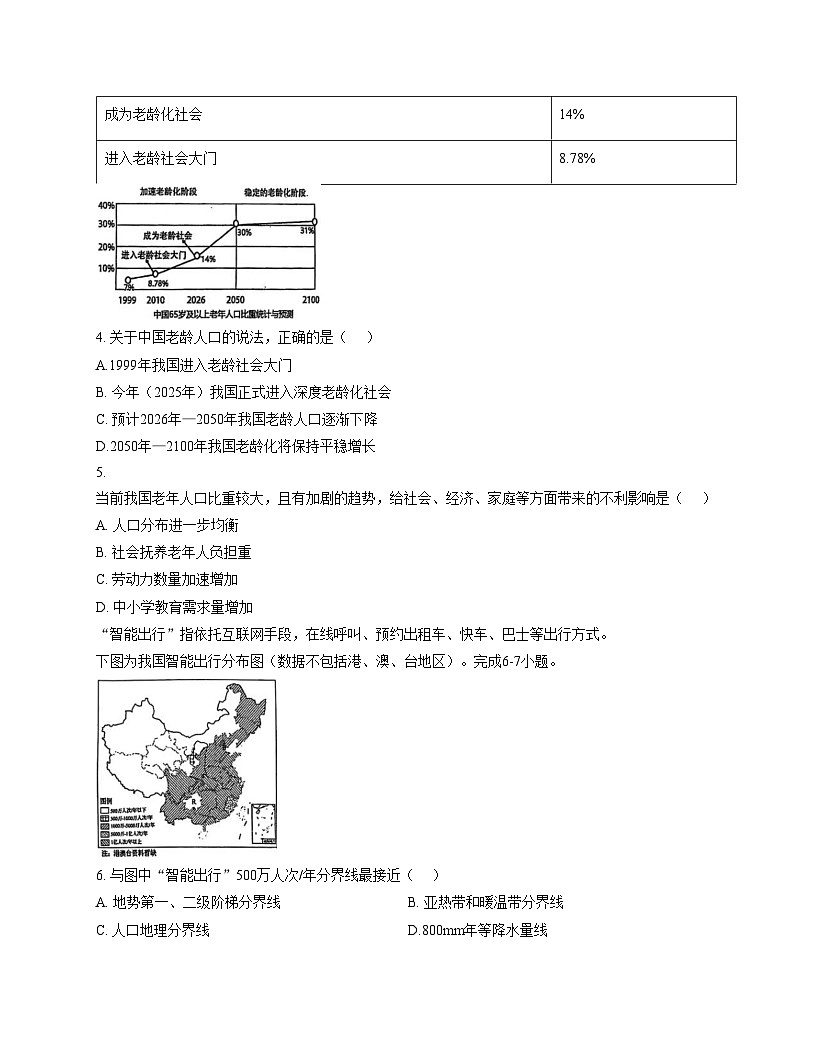 河北省石家庄市第九中学2025_2026学年八年级上学期期中地理试题（文字版，含答案）第2页