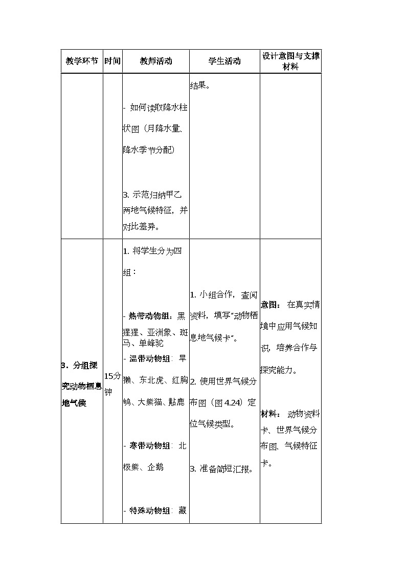 人教版（2024）初中地理七年级上册 4.4世界的气候  教学设计第3页