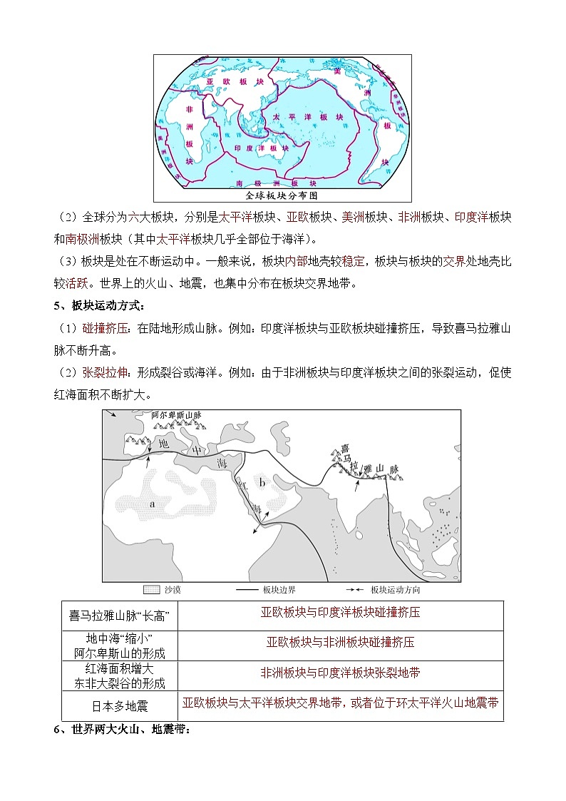 中考地理第二轮专项练习专题专题05 板块构造学说含答案第2页