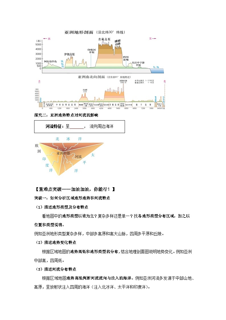 地形和河流（导学案）原卷版 初中地理人教版（2024）七年级下册第3页