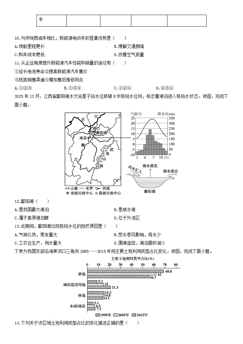 2025-2026学年辽宁省辽阳市八年级上学期期末地理试卷（学生版）第3页