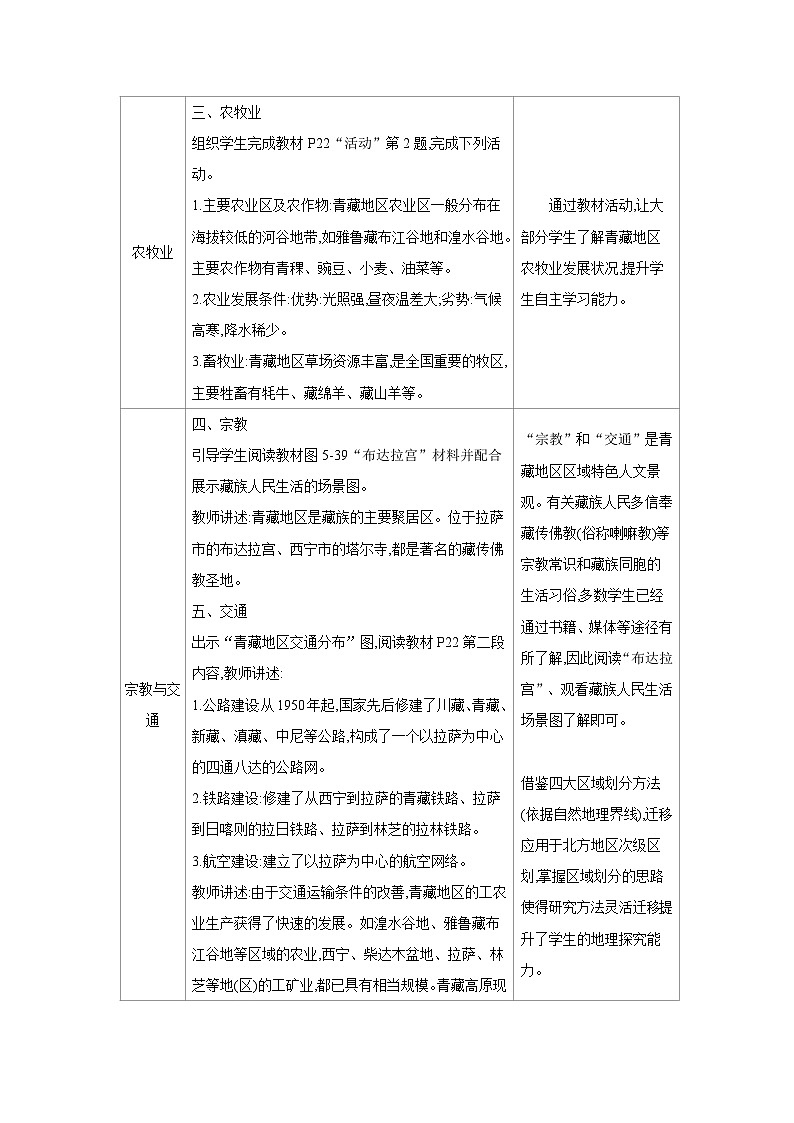 湘教版八年级地理下册第五章中国的地域差异第三节西北地区和青藏地区第2课时青藏地区教案第3页