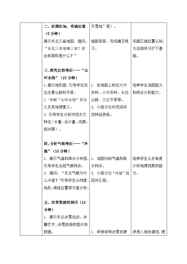 7.2.1【教学设计】“白山黑水”——东北三省 2026年新教材人教版初二地理下册第2页