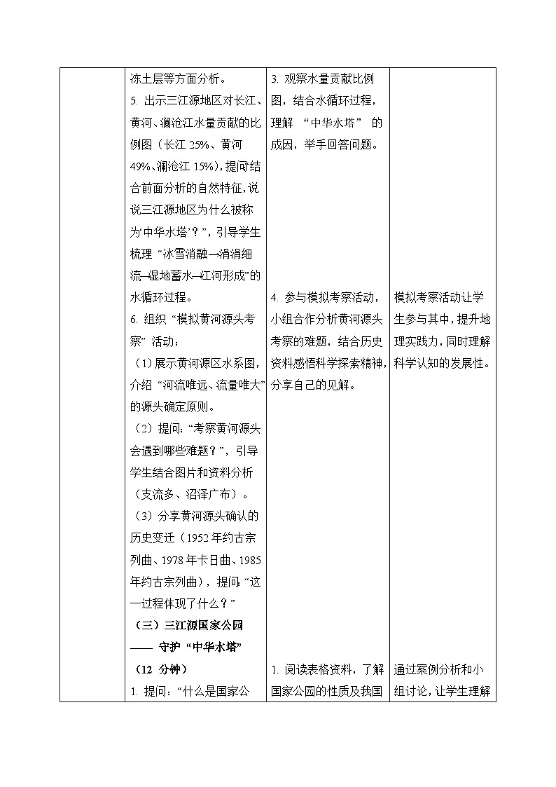 10.2“中华水塔”——三江源地区【教学设计】——2026年新教材人教版初二地理下册第3页