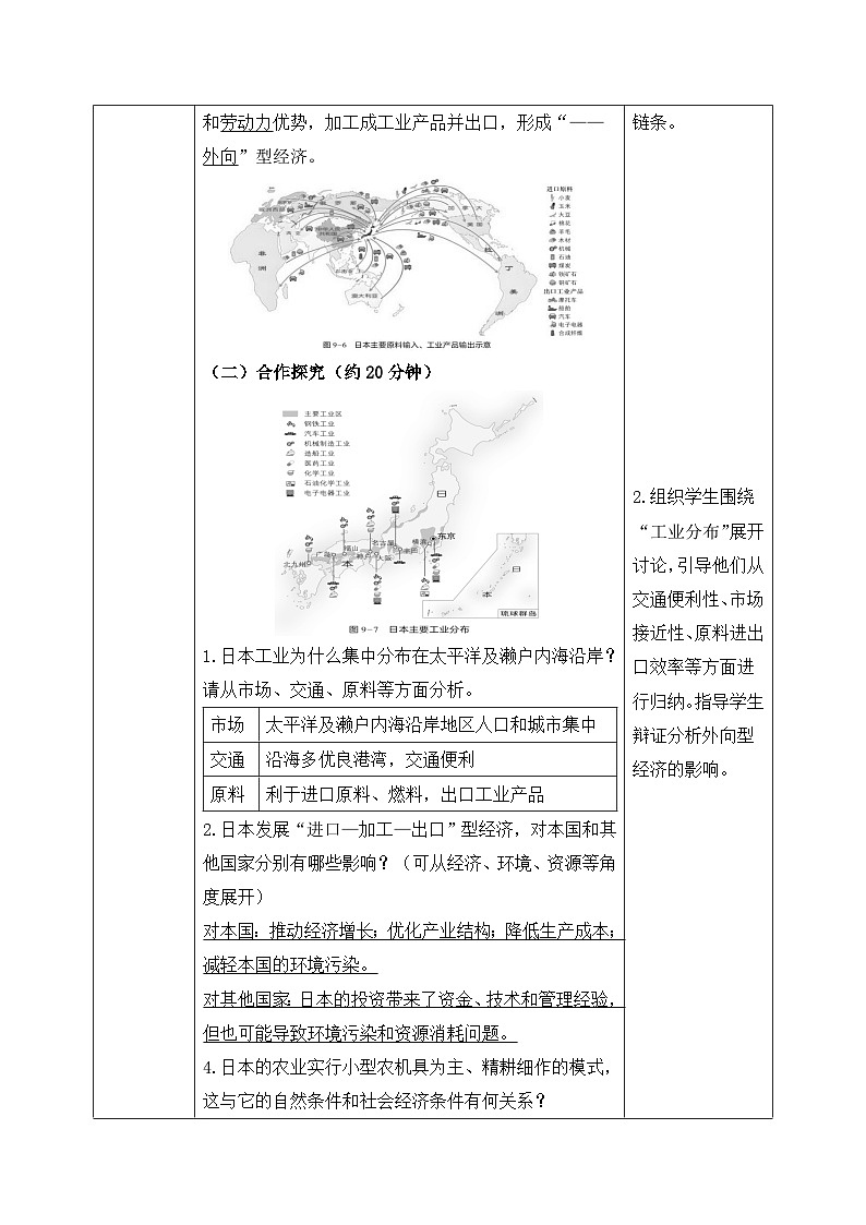 9.1.2日本【导学案】（第二课时——人文地理部分）教师版——2025新教材湘教版初一地理下册pptx第2页