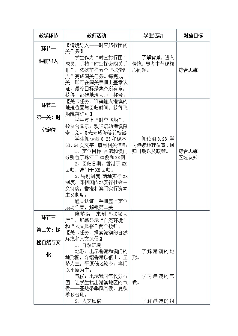 8.3《特别行政区——香港和澳门》教案_人教版地理八年级下册第2页