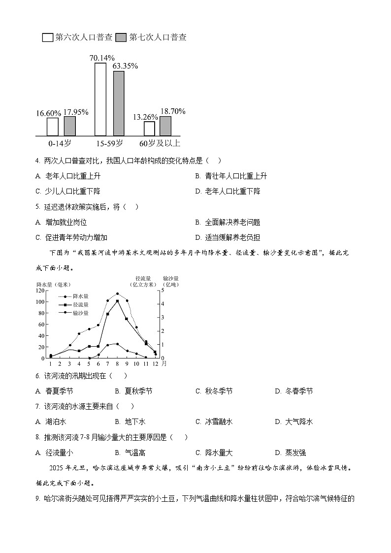 山东省烟台市蓬莱区2025-2026学年八年级上学期期末地理试题（试卷+解析）第2页
