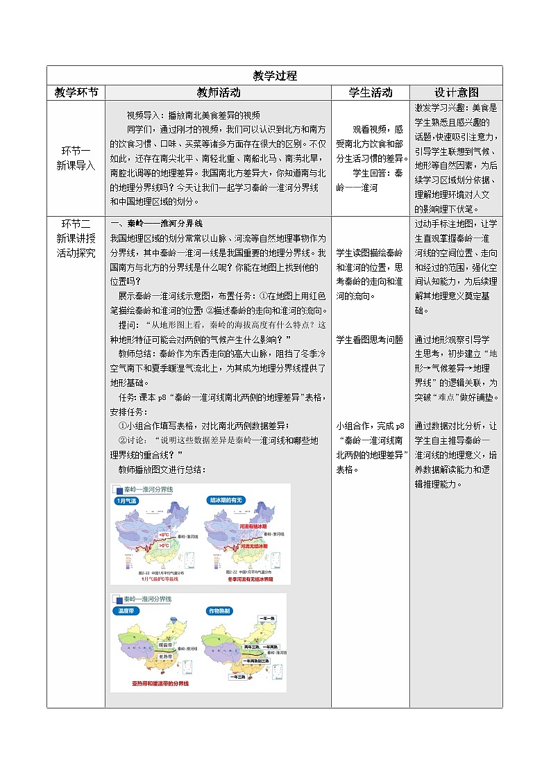 5.2 中国的地理区域划分（教学设计）地理新教材商务星球版八年级下册第2页