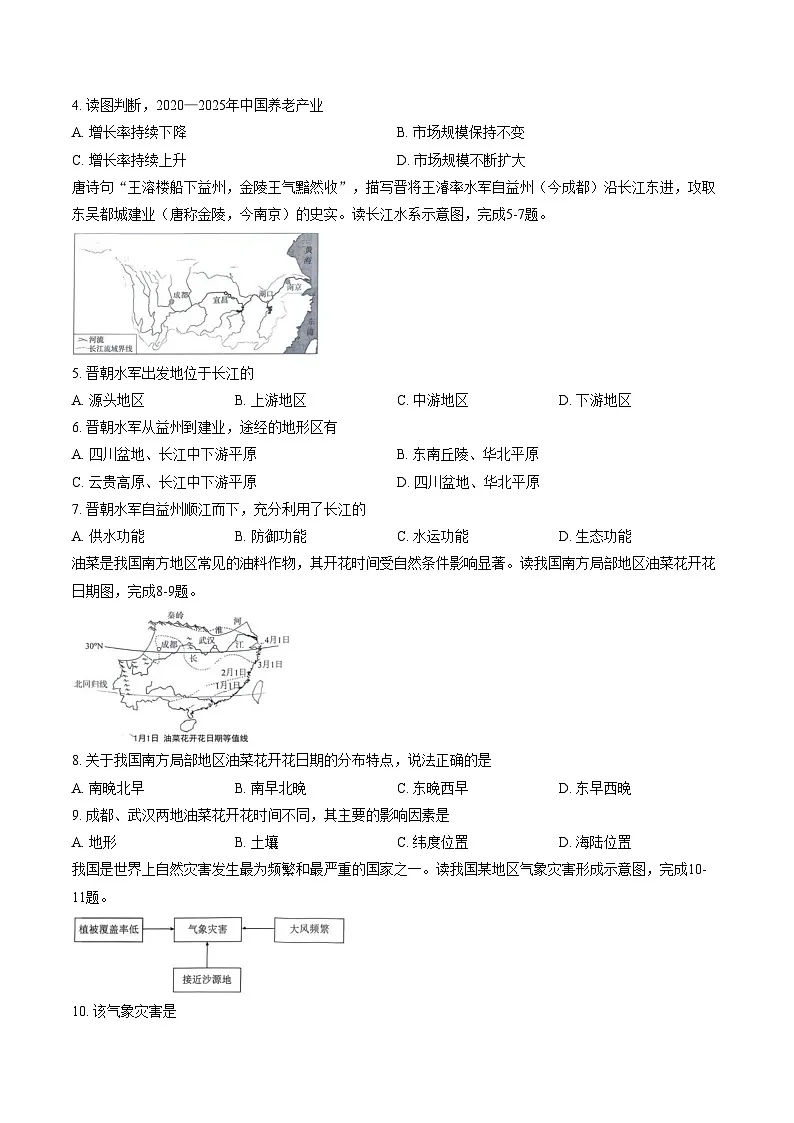 湖南省永州市祁阳市2025_2026学年八年级上学期期末地理试题（文字版，含答案）第2页