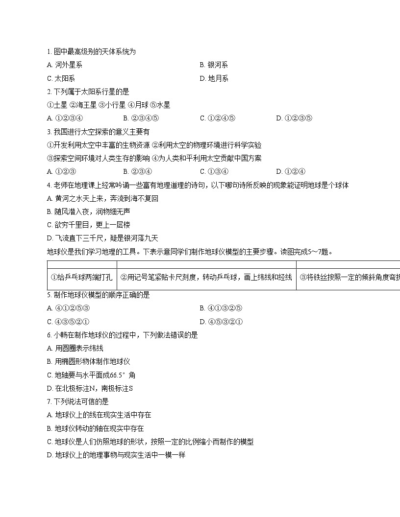 山东省日照市莒县2025_2026学年七年级上学期期中地理试题（文字版，含答案）第2页