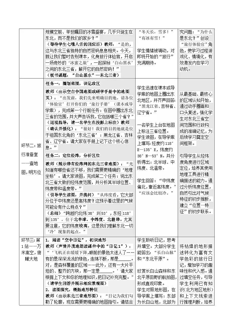 人教版2024初中地理八下 7-2《“白山黑水”——东北三省（第1课时）》教学设计第2页