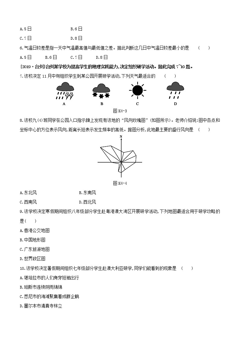 2020中考地理复习方案一轮复习第二部分世界地理上课时训练04天气与气候试题附答案02