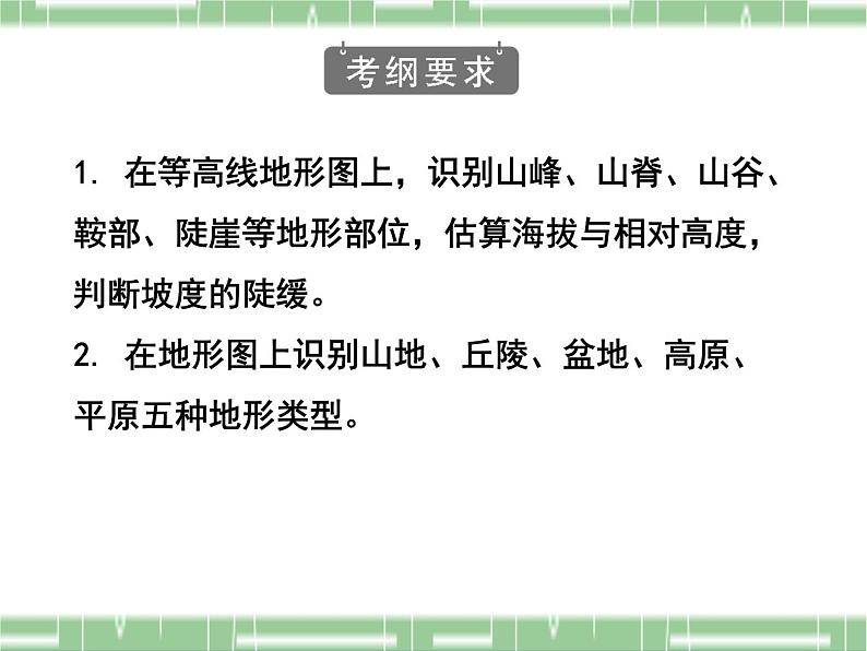 人教版地理七年级上册第一章第四节地形图的判读  复习（共28页PPT）02