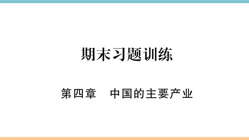 湘教版地理八年级上册期末习题训练：第四章《中国的主要产业》01