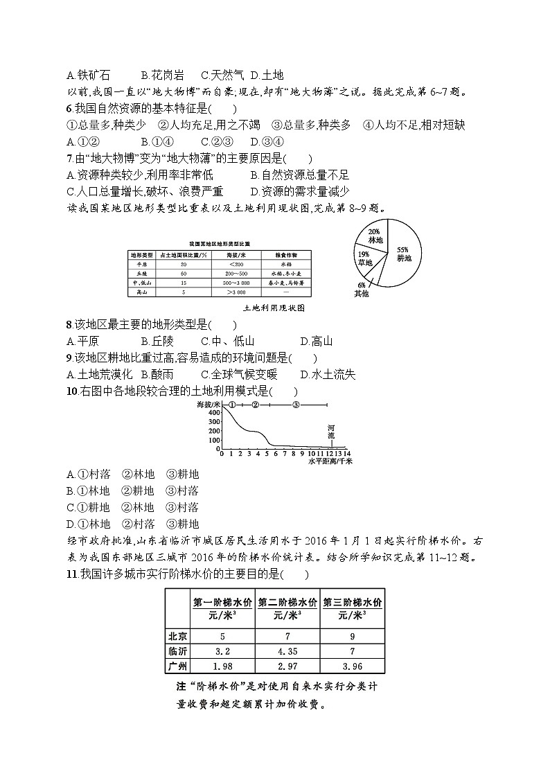 人教版地理八年级上第三章测评02
