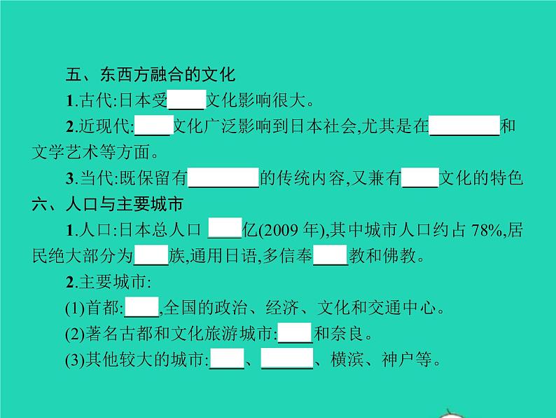 2021年湘教版七年级地理下册8.1日本第2课时经济文化人口与主要城市 课件04