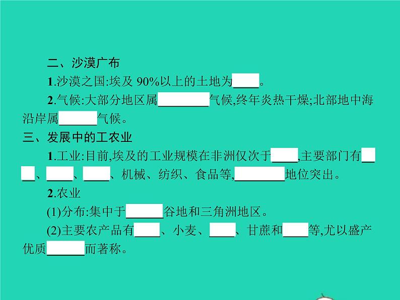 2021年湘教版七年级地理下册8.2埃及 课件04