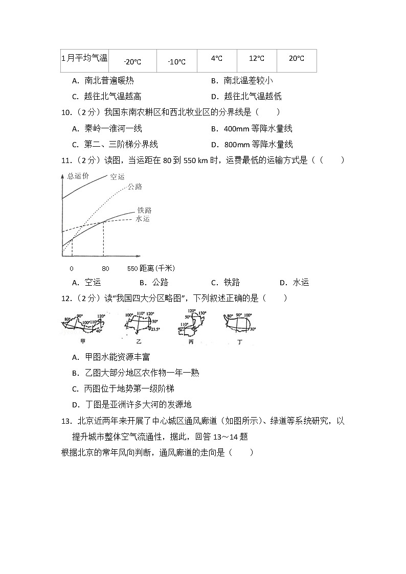地理湘教版八年级下期末测试题03