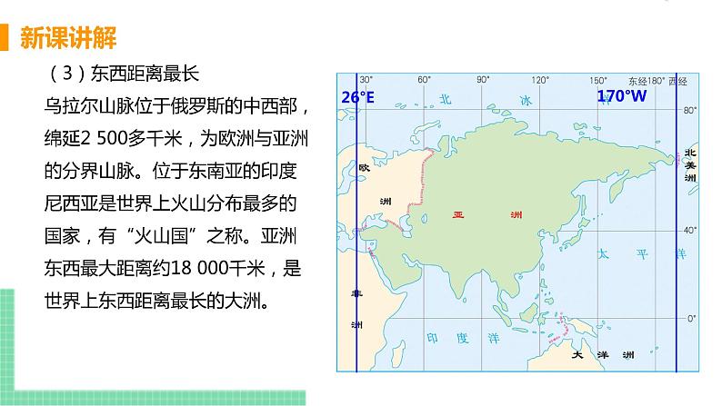 人教版七年级地理下册 第六章  我们生活的大洲——亚洲 第一节 位置和范围  课时2  世界第一大洲第7页