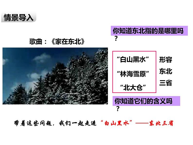 2020-2021学年八年级下册地理教学课件   第六章第二节“白山黑水”——东北三省（第1课时）02