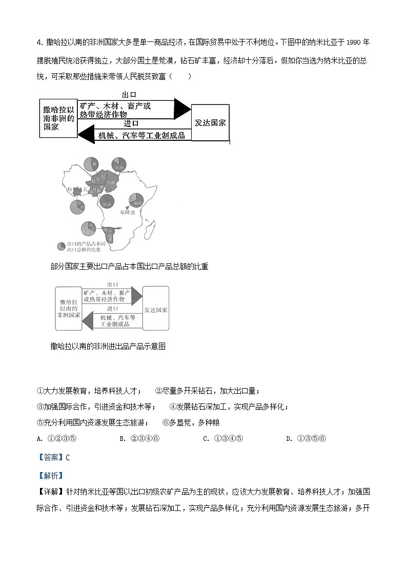 四川省达州市2020年中考地理试题（原卷版+解析版）03
