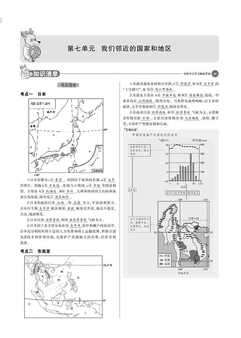第七单元　我们邻近的国家和地区 学案01