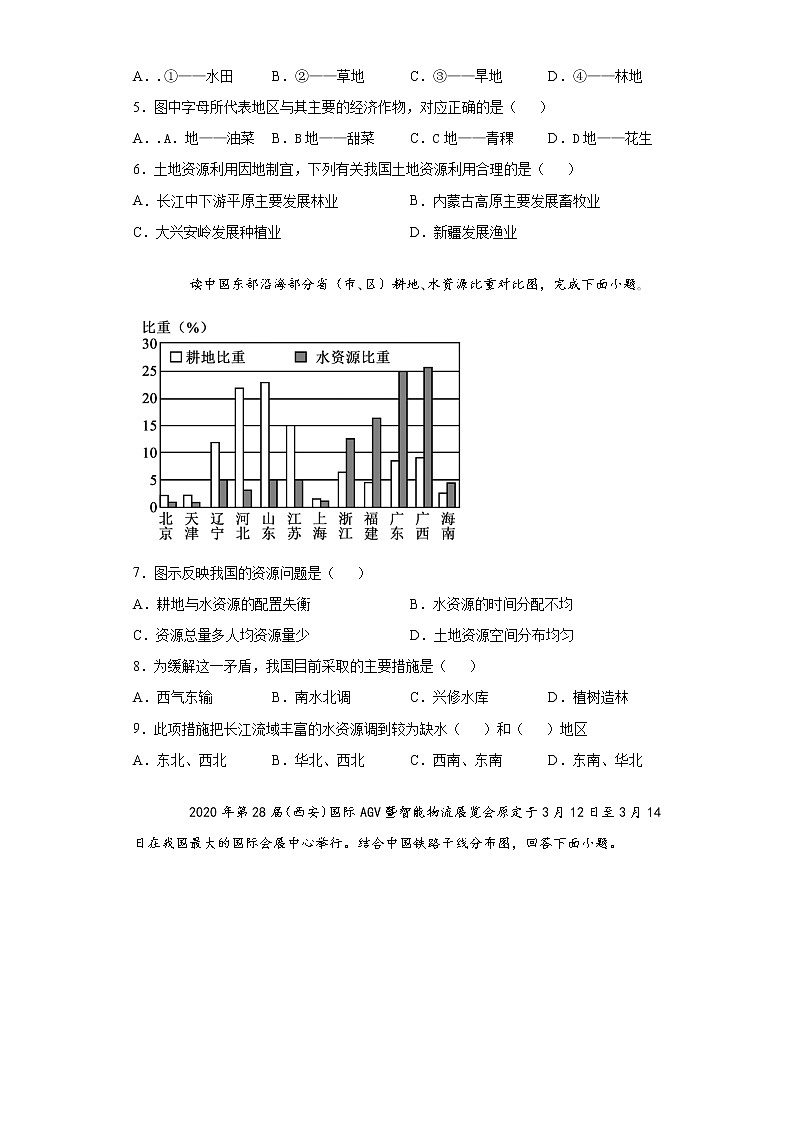 江西省南昌市2020-2021学年八年级上学期期末地理试题（word版 含答案）02