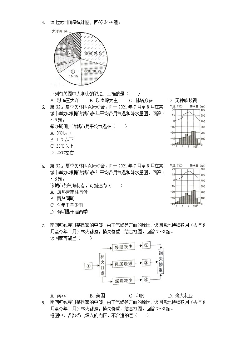 2020年湖南省岳阳市中考地理试卷02