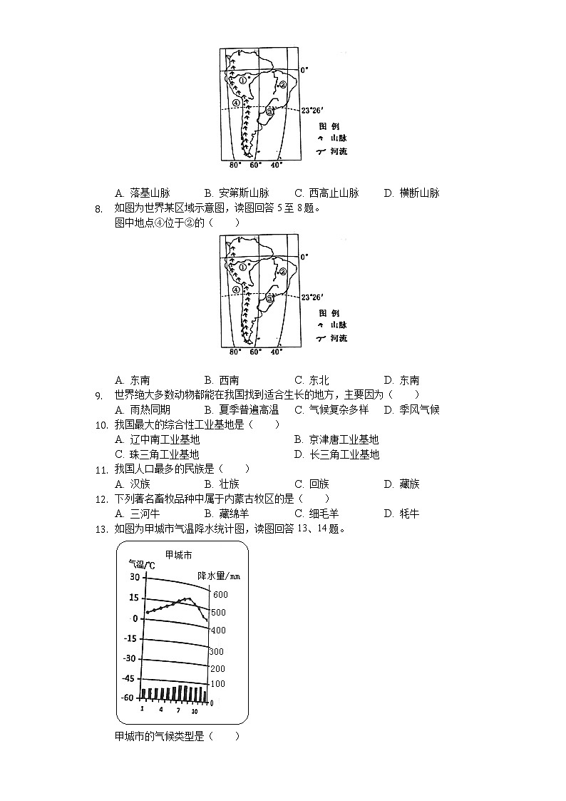 2020年江苏省常州市中考地理试卷02