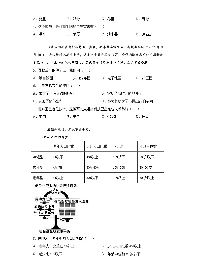2021年北京市延庆区八年级学考一模地理试题（word版 含答案）第2页