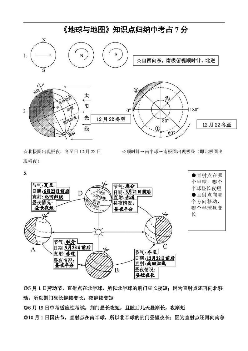 2021年中考地理复习《地球与地图》知识点归纳 (2)教案第1页