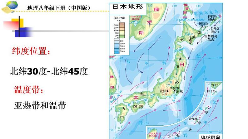 地理中图版八年级下册第七章第一节日本 课件05