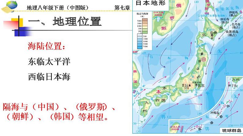 地理中图版八年级下册第七章第一节日本 课件06