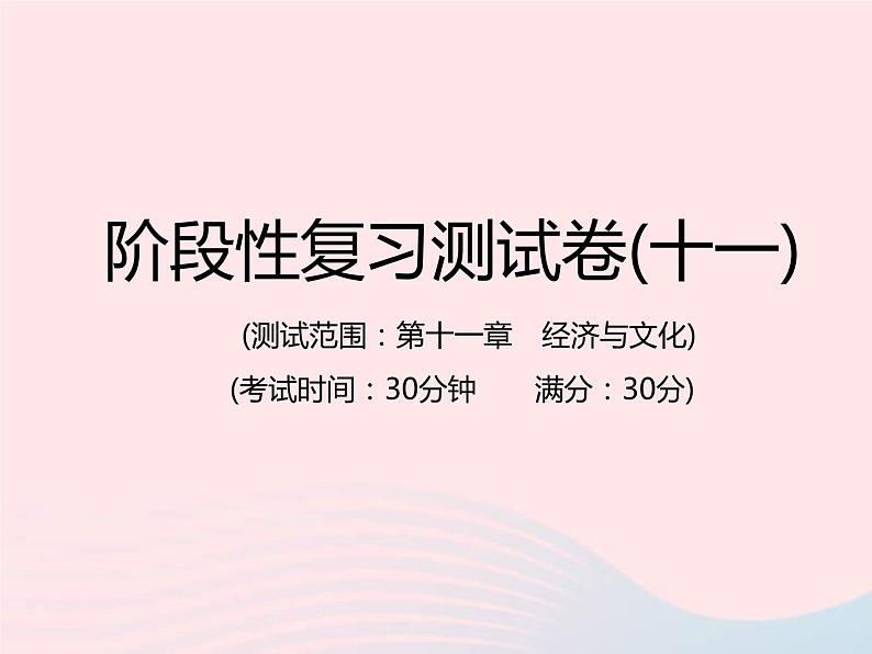 中考地理总复习仿真测试篇阶段性复习检测卷11课件01