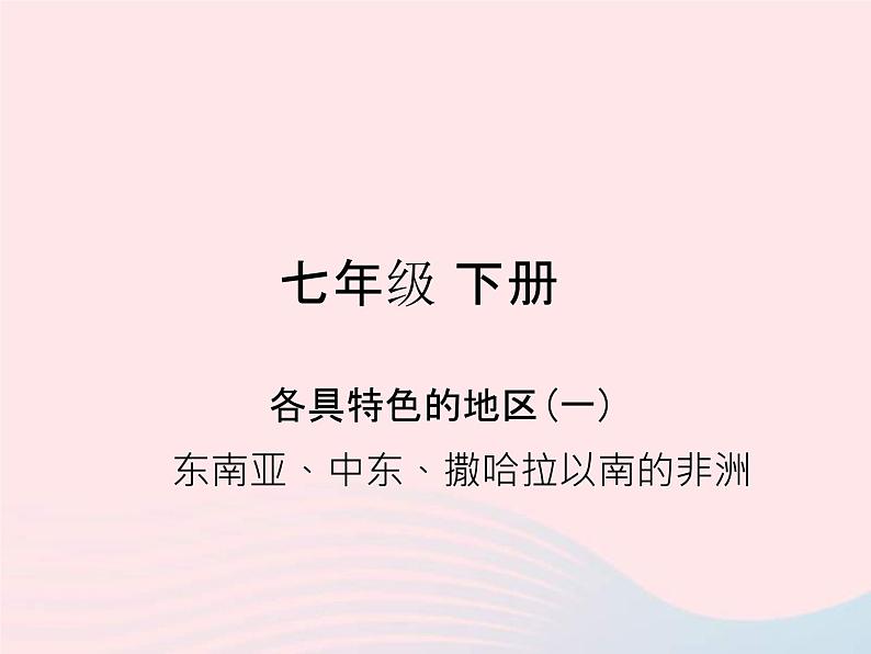 人教版中考地理专题梳理七下《各具特色的地区东南亚中东撒哈拉以南的非洲》复习课件（含答案）01