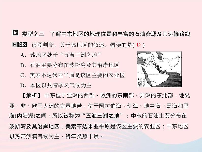 人教版中考地理专题梳理七下《各具特色的地区东南亚中东撒哈拉以南的非洲》复习课件（含答案）04