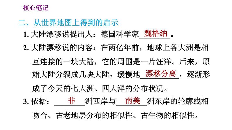 人教版七年级上册地理习题课件 第2章 2.2 海陆的变迁03