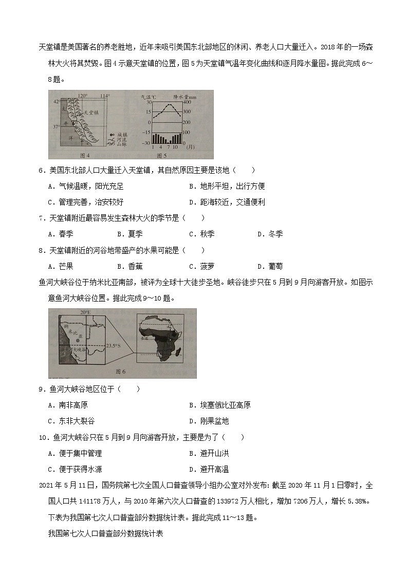2021年山东省潍坊市中考地理试卷（word，解析版）02