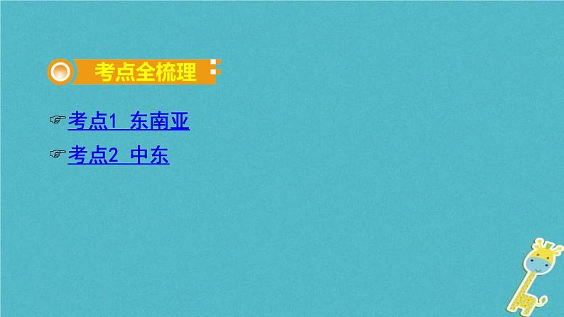 中考地理总复习七下第7章《各具特色的地区课时1东南亚中东》教材知识梳理课件02