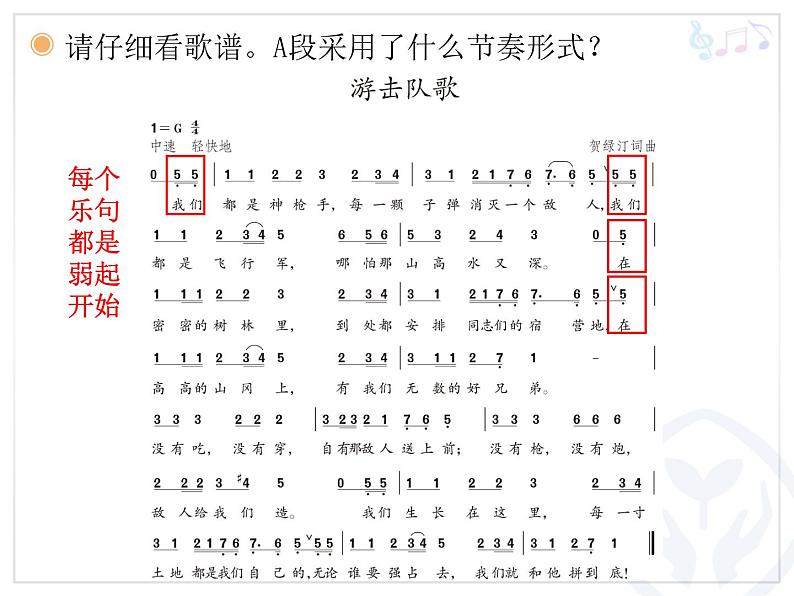 人教版九年级音乐上册初中音乐游击队歌 课件 教案 音频05