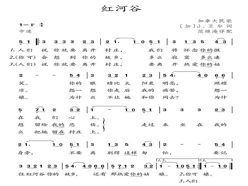 人教版音乐八年级上册红河谷 课件 (1)04
