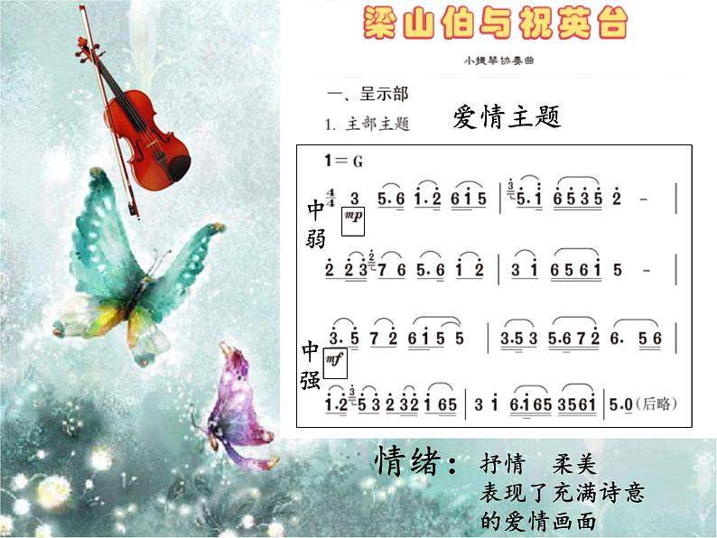 初中人音版音乐八年级下册第二单元梁山伯与祝英台(12张)ppt课件04