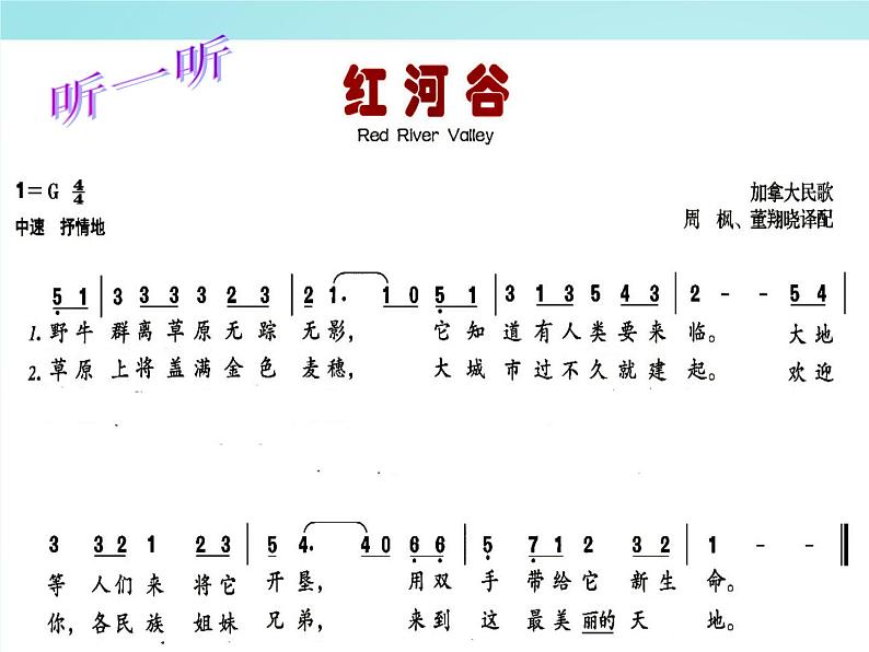 人教版八年级上册音乐第五单元红河谷(16张)ppt课件07