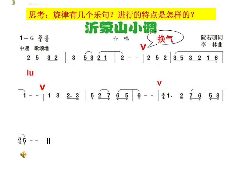 人音版七年级下册第五单元 小调集萃 ☆沂蒙山小调  教案+课件 (5)06