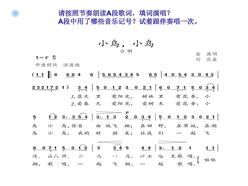 人教版音乐七年级下册第二单元 飞翔的翅膀 小鸟，小鸟 课件 教案 (3)07