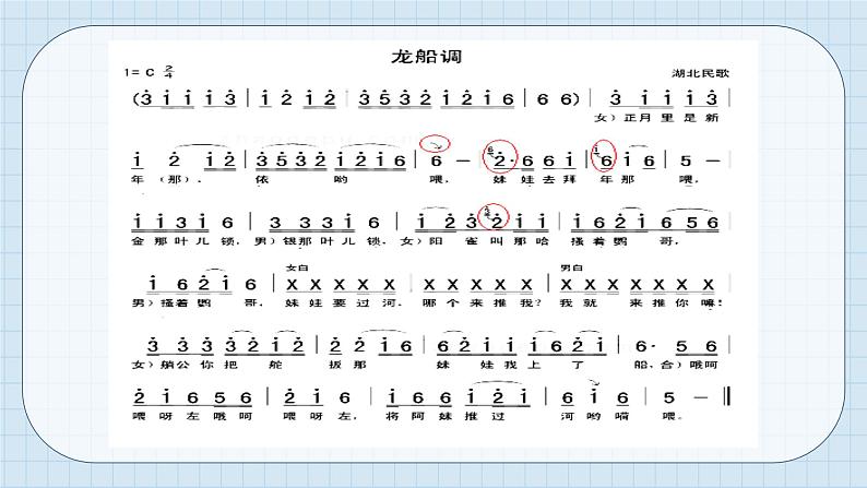 人音版七年级下册第五单元小调集萃  欣赏   龙船调  课件第7页