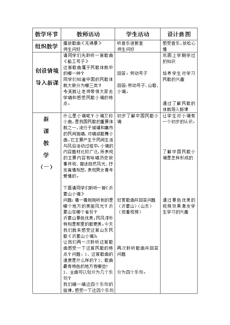 人音版音乐7下 5.1.2演唱 沂蒙山小调 教案第2页