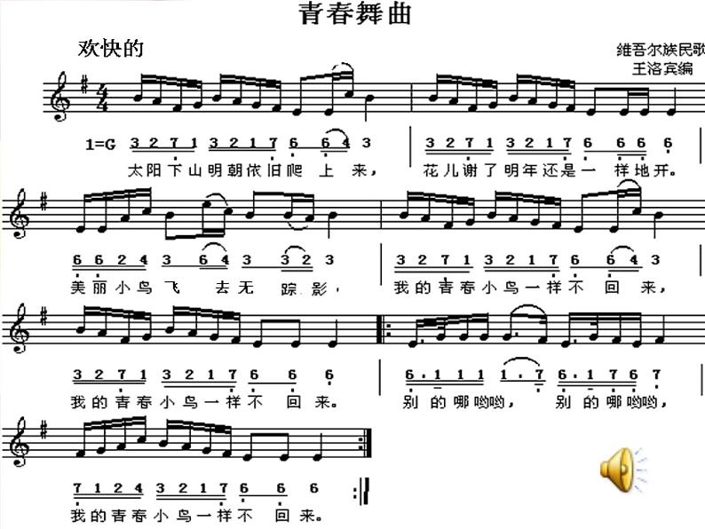 初中音乐 人教课标版（简谱） 八年级上册 青春舞曲 课件第4页